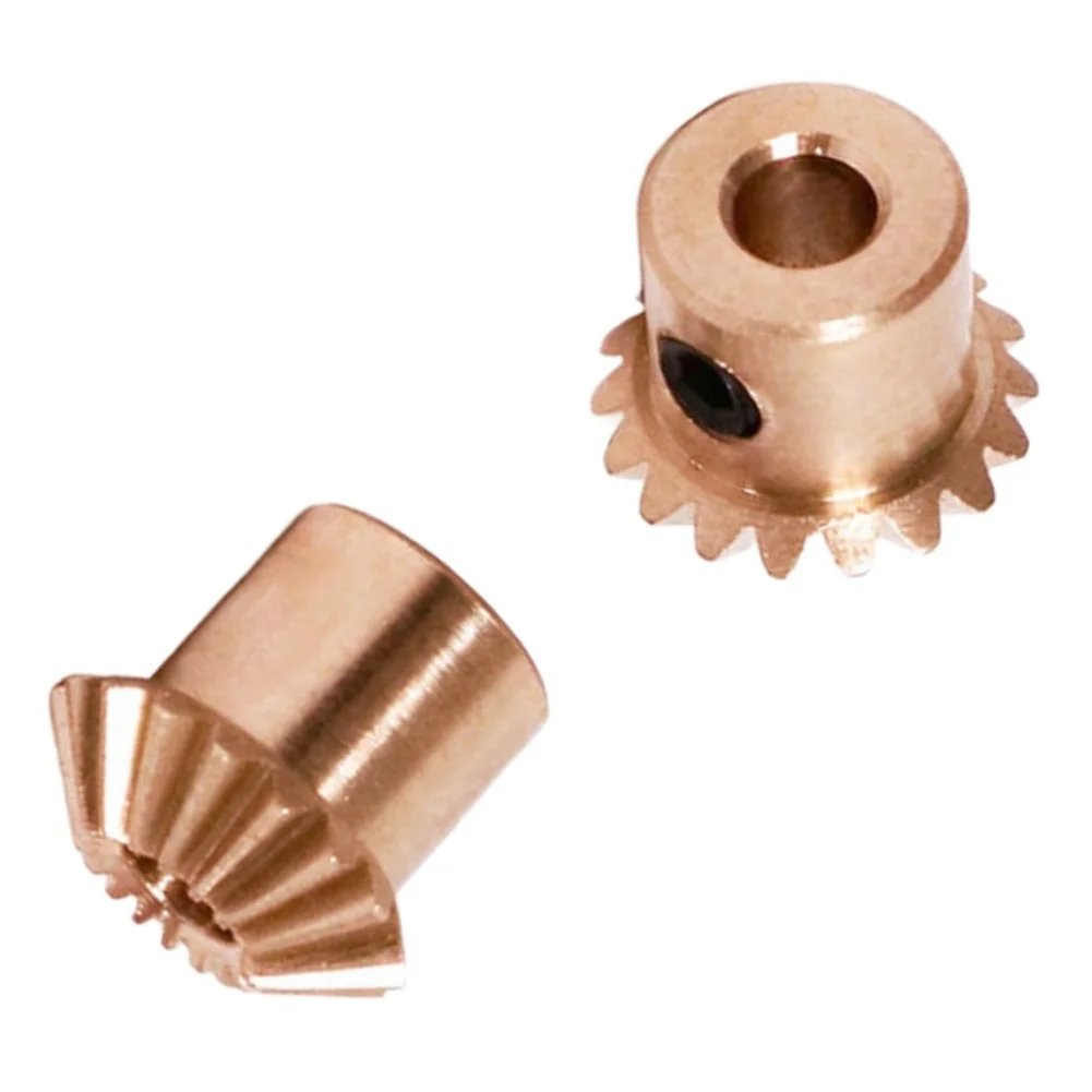 0.5 module 18 tooth brass bevel gear set 3mm ID 90 degree transmission gear for miniature conveyor systems and timing mechanisms