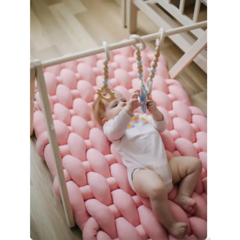 

Braided Plush Mat Baby – Soft Washable Play Mat Braided Rug for Nursery Shower Gift Large Floor Cushion for Kids
