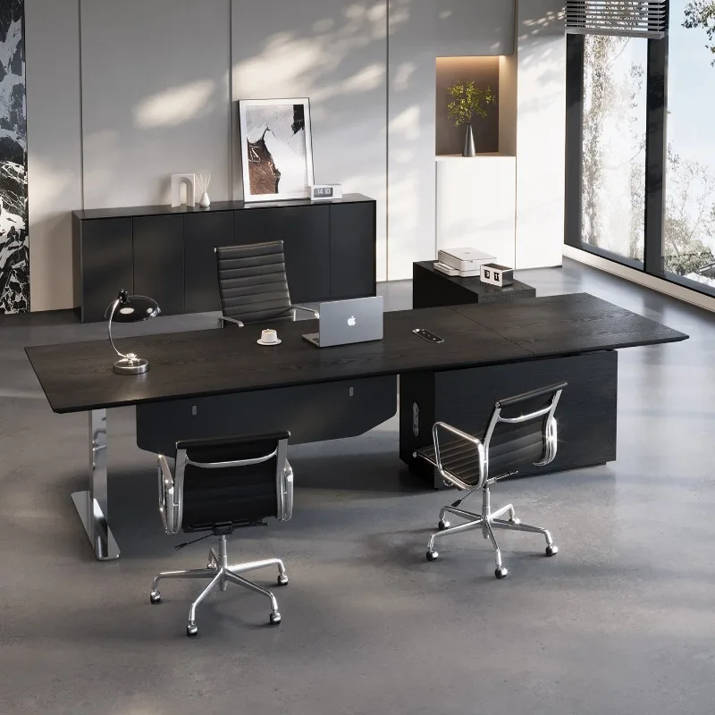 Solid wood electric lifting boss desk, modern simple large desk desk