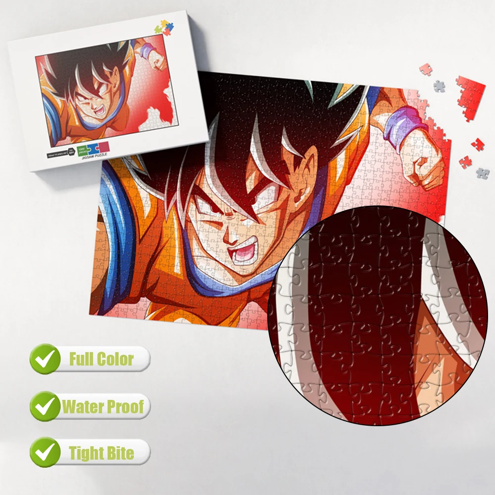 1000 Pieces Jigsaw Puzzle Dragon Ball Goku Adults Fun Brain Teaser Wooden Toy Educational Games for Kids Montessori Table Game