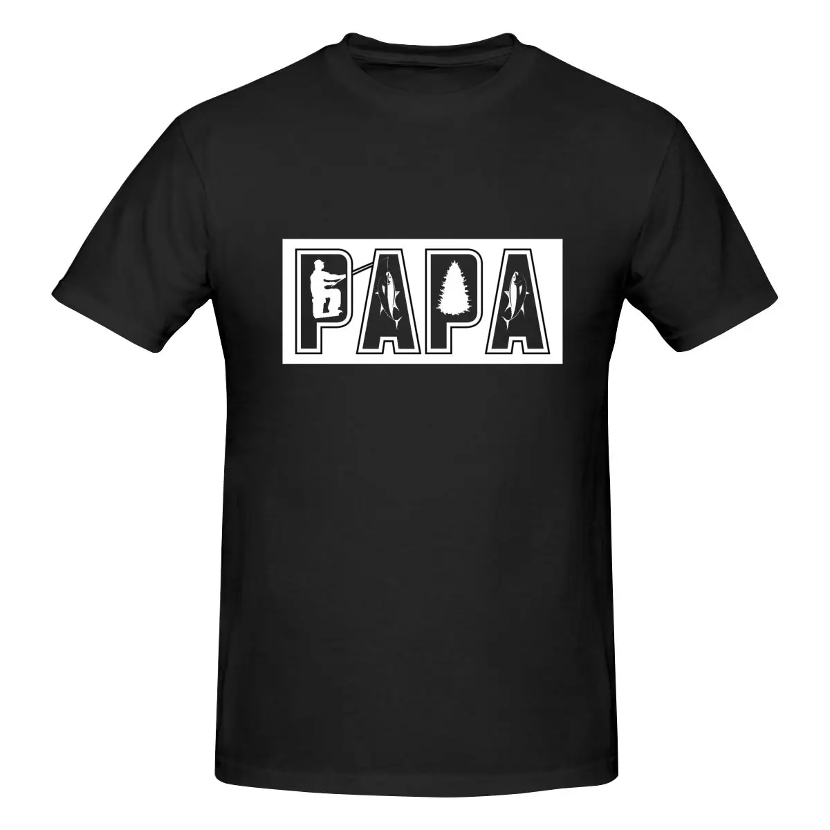 

Men's Dad Fishing Papa T-Shirt Regular Fit 100% Cotton Short Sleeve T Shirt Crew Neck Casual Tee Shirt