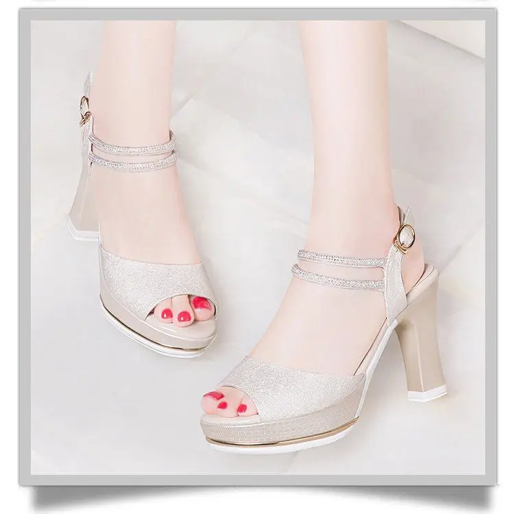 Luxury  Rivet Summer Women Sandals Ladies 2022 Female Peep Toe Platform Sandals Woman Sexy High Heels Shoes Wedges