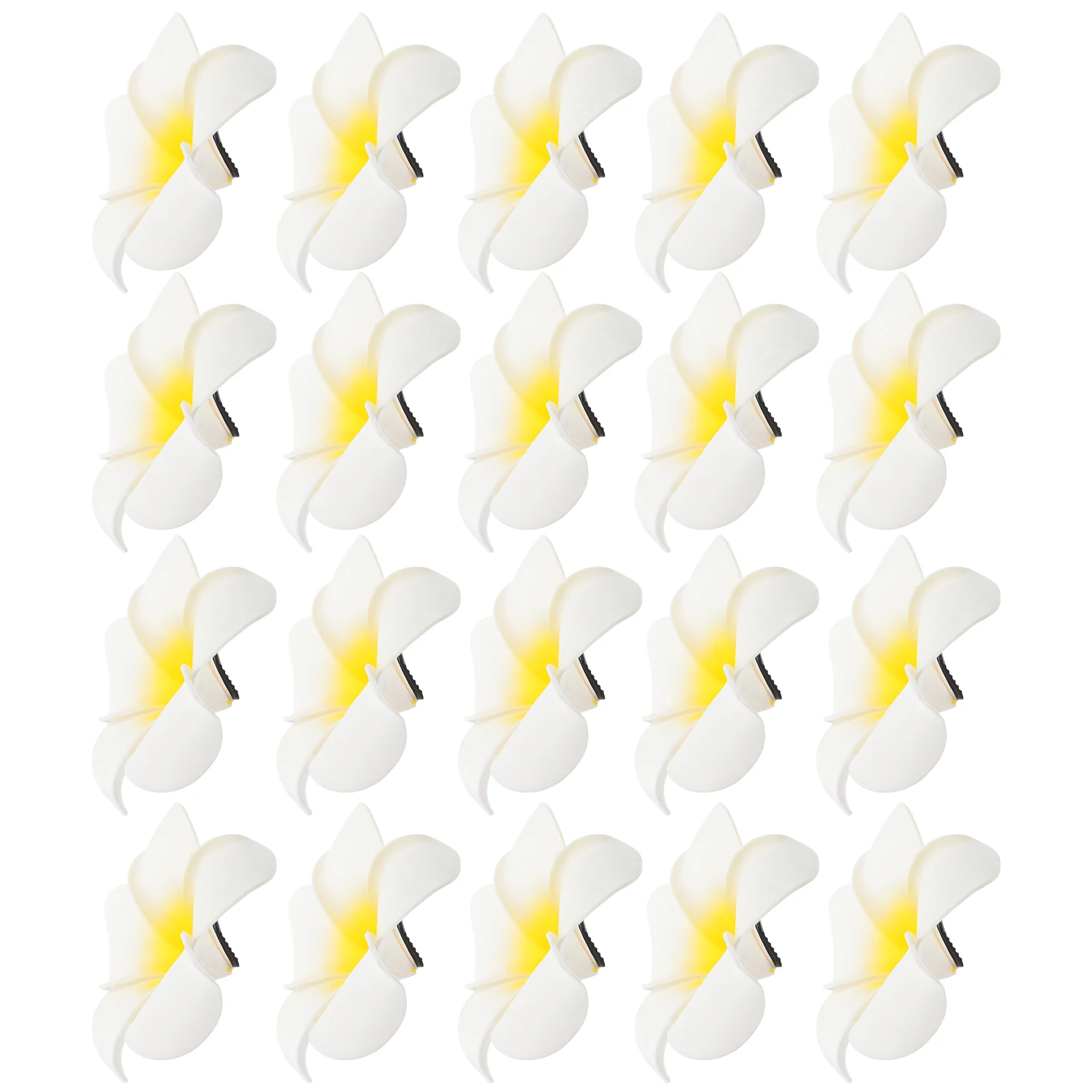 

20Pcs Simulated Flower Hairpins Plumeria Dentate Clips for Wedding Beach Party Elegant Hair Accessories for Women Girls