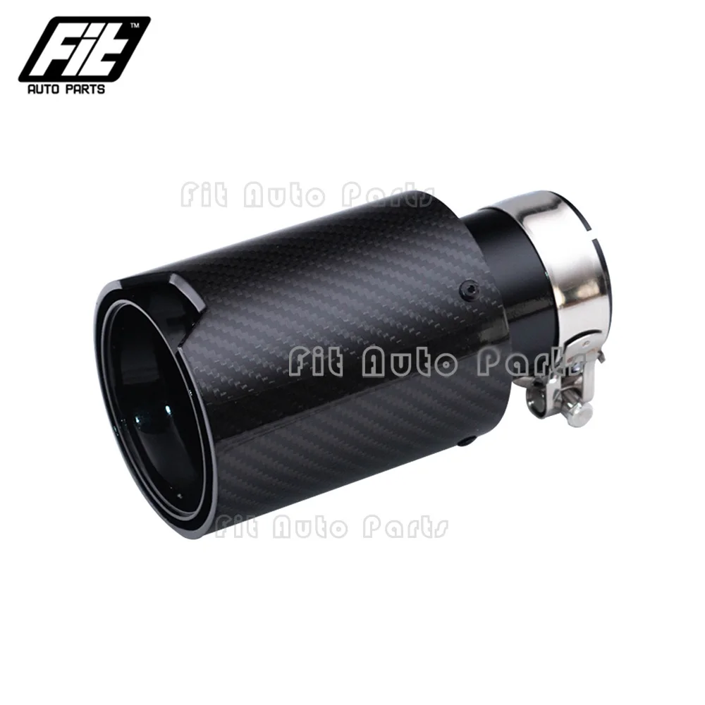 

High quality Carbon Fiber Black Glossy Exhaust tip 2.5 inch Muffler end pipe for B W M5 F90