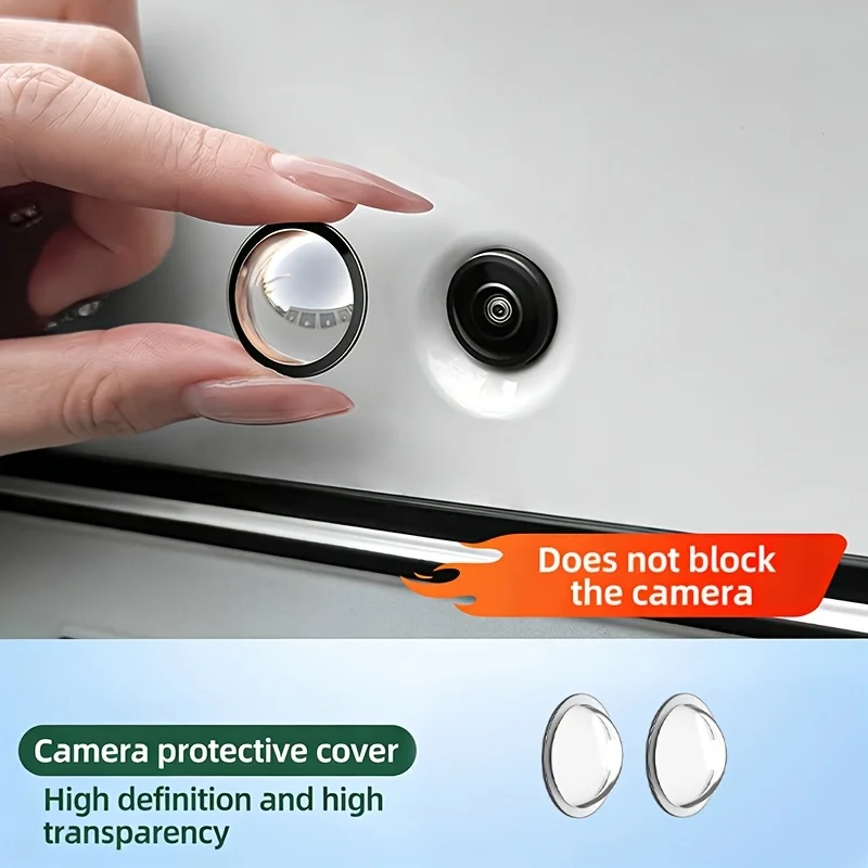 Car Camera Lens Transparent Protector Cover Universal Front Bumper Camera 360° All-Round Lens Guard PC Lens Protector Cover Kit