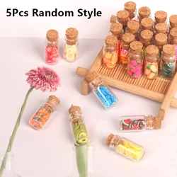 5Pcs 1:12 Dollhouse Miniature Fruit Assorted Glass Cans Dried Fruit Candy Jar Kids Pretend Play Toy Doll House Accessories