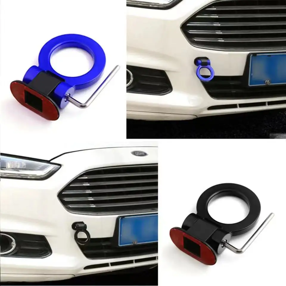 ABS Car Styling Trailer Hooks Sticker Decoration Car Auto Rear Front Trailer Simulation Racing Ring Vehicle Towing Hook