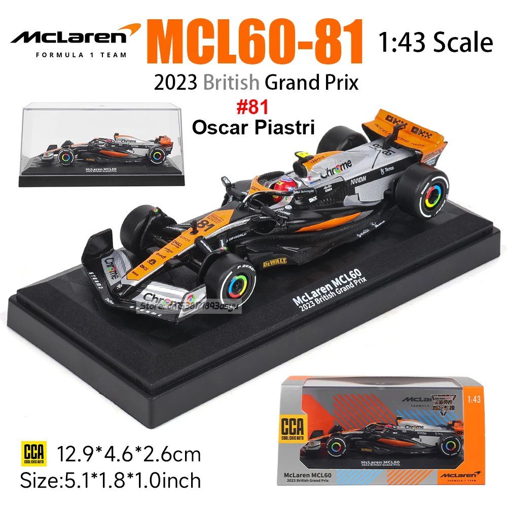 CCA MSZ 1:43 McLaren F1 Team 2023 MCL60 4# Lando Norris 81# Oscar