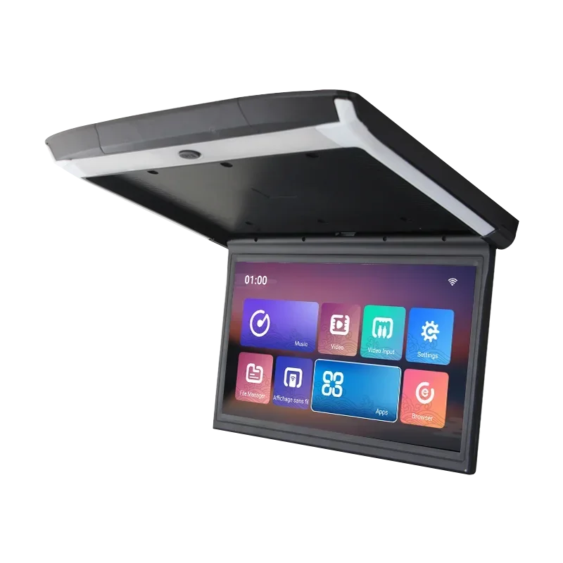 202517.3 Inch Android Digital IPS Screen Flip Car LCD Roof monito Overhead Multimedia Video Ceiling Mount Display TFT Screen Ty