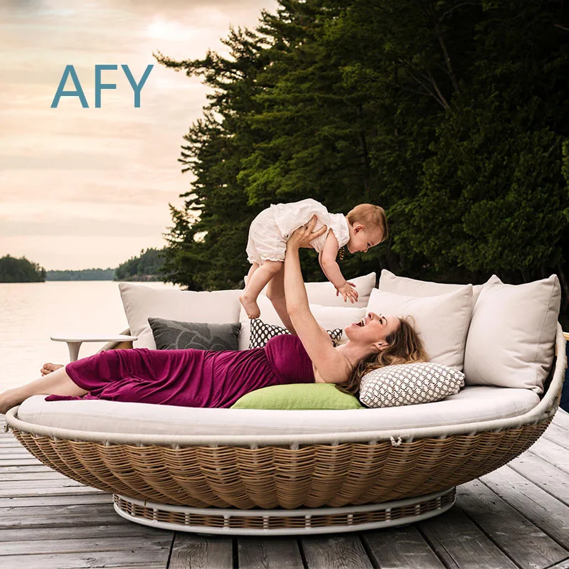 Outdoor Nest Swing Hammock for Airbnb Outdoor Decor Rattan Round Hanging Chair for Garden Patio Balcony Double Person Hammock