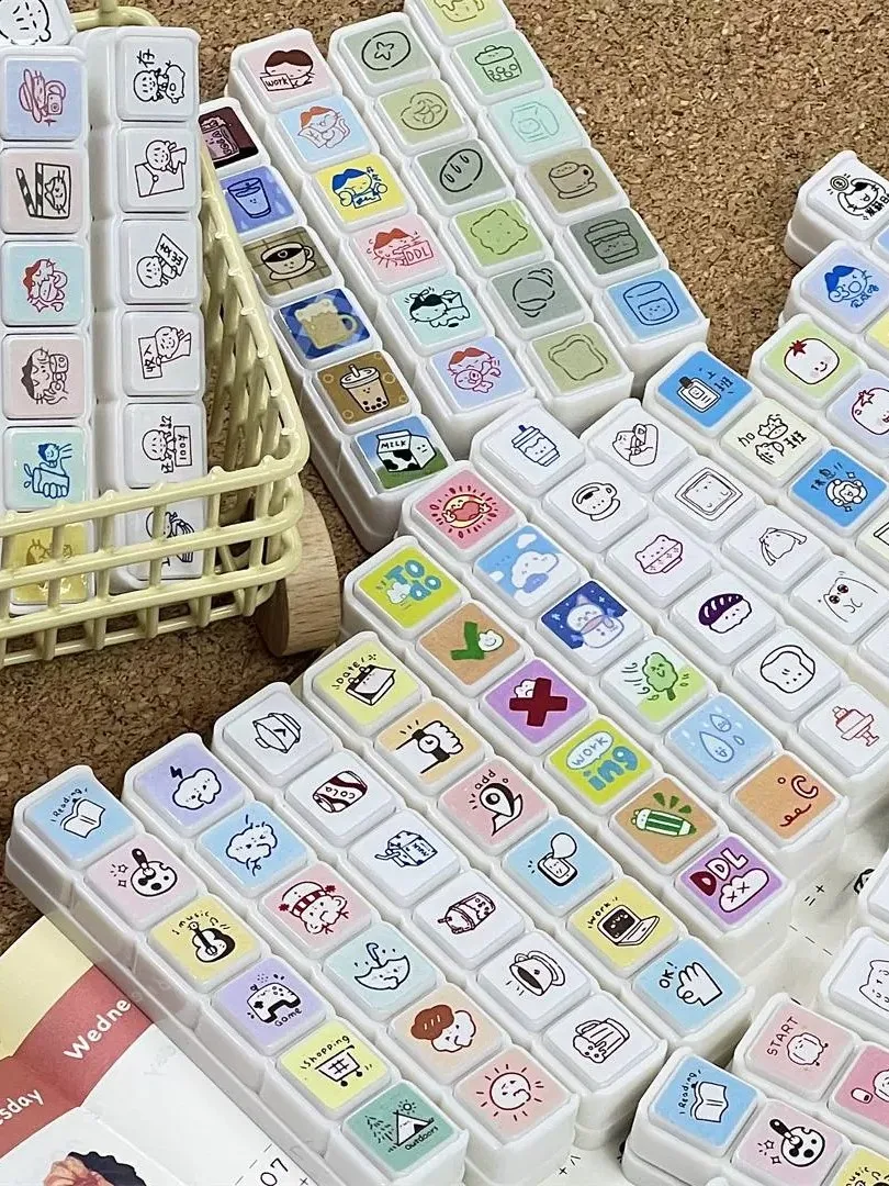 مجموعة أختام كرتونية من ستة أجزاء، أختام زخرفية إبداعية يدوية الصنع، مواد للأشغال اليدوية، أختام جاهزة، هدية لأفضل صديق #1