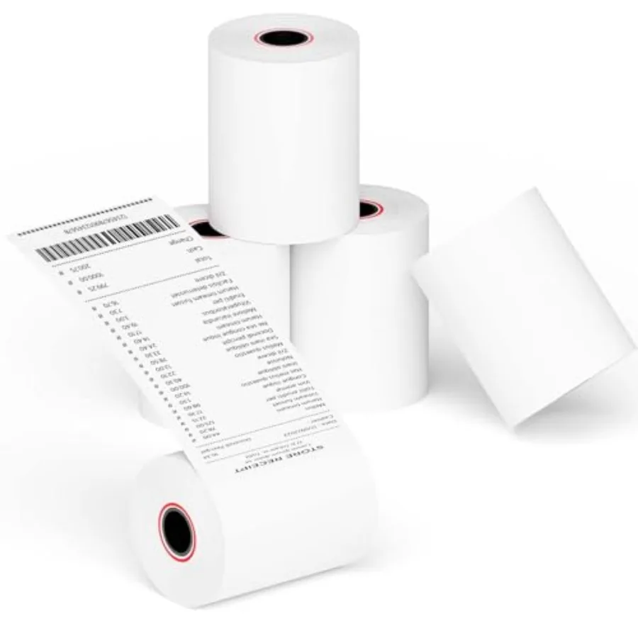 2 1/4''x 85' Thermal Receipt Paper Rolls, POS Cash Register Paper Roll 5 Rolls