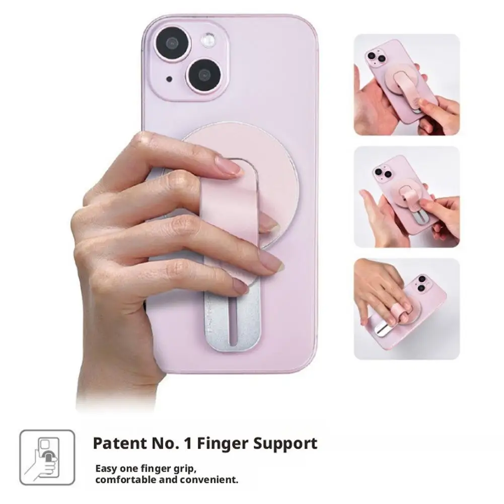 

Adjustable Phone Finger Strap,Magnetic Multi-Angle Stand, Cellphone Finger Holder For Single-Handed Use Phone Accessories