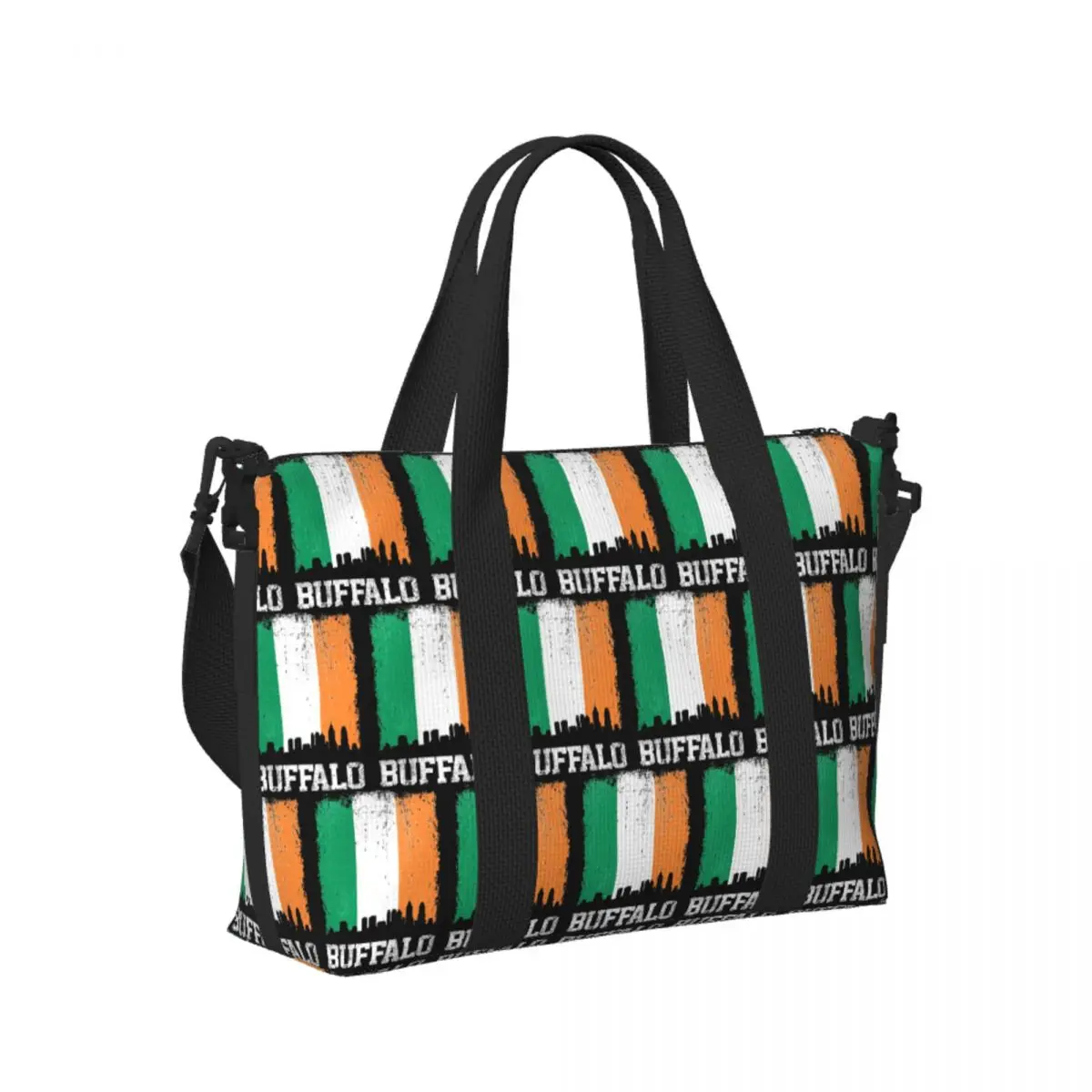 

Винтажная пляжная дорожная сумка с ирландским флагом Баффало и гордостью Skyline, сумки-тоут для спортзала, спортивная женская дорожная сумка для покупок