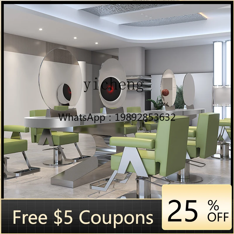 

barber shop mirror table cabinet integrated double-sided mirror table hair salon special hairdressing mirror