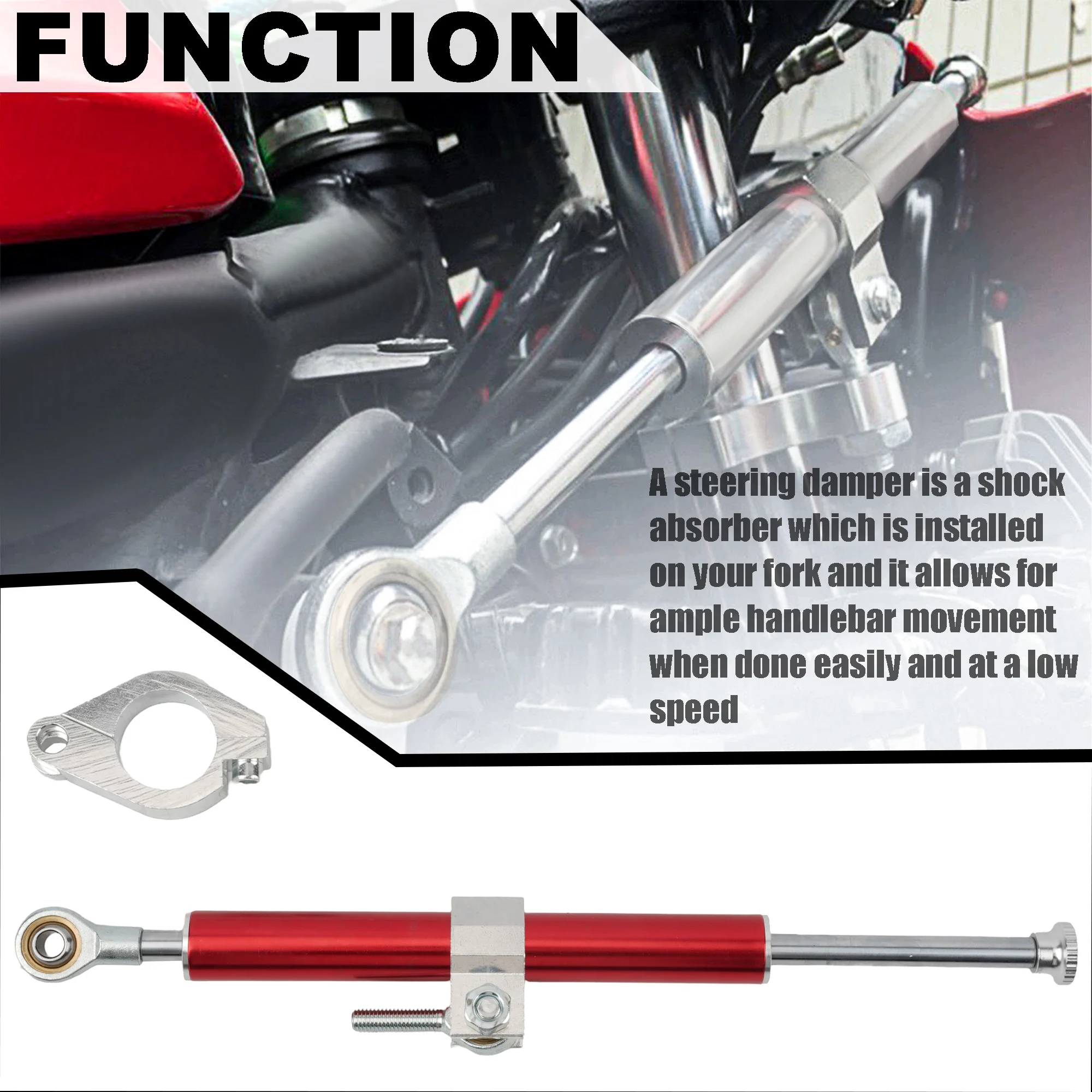 330 مللي متر دراجة نارية التوجيه المثبط العالمي قابل للتعديل الاتجاه استقرار CNC سبائك الألومنيوم موتوكروس تعديل الملحقات #2