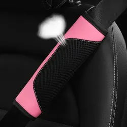 A Three-dimensional Mesh Cloth Leather Breathable Car Seat Belt Shoulder Strap Cover Insurance Strap Cover Automotive Supplies
