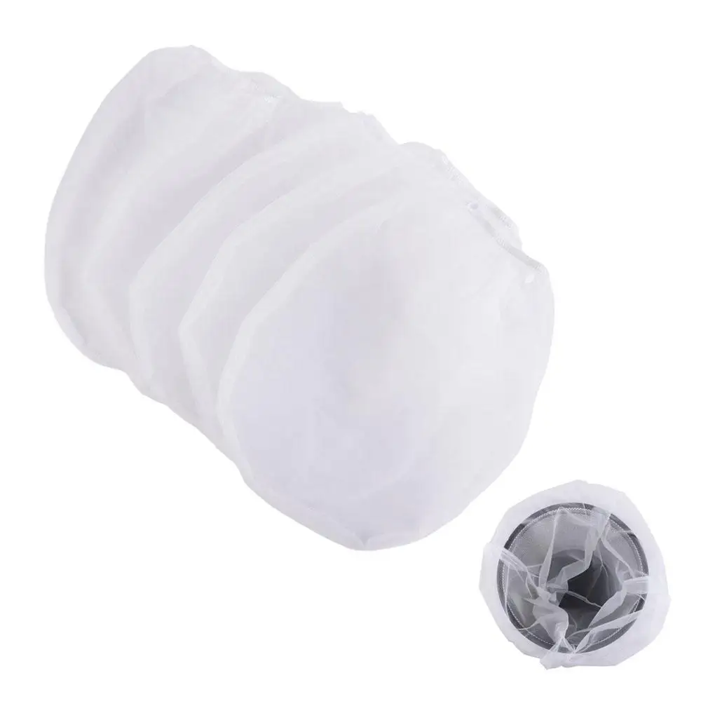 

5Pcs 1/2/5 Gallon Paint Strainer Bags Top Opening Paint Tools Liquid Filter Bags White Elastic Paint Screen Net