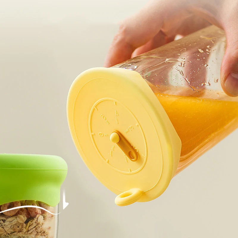 1/3pcs Silicone Stretch Food Covers | Reusable Eco-Friendly Lids With Pull Tab & Weekly Tracker For Bowls/Jars/Cans