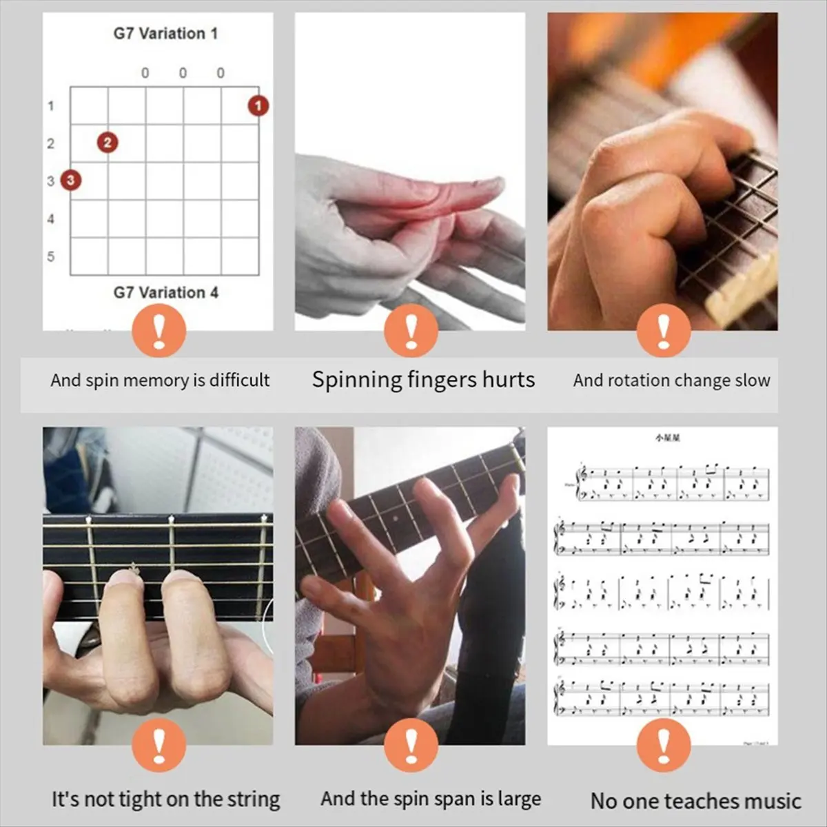TUREBG Guitar Aid Chords Trainer Educational Guitar Learning Aid Tool Teaching Practice Aid Practical for Kids Beginners