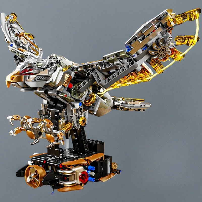 Blocchi da costruzione Modello Eagle scienza semimeccanica per bambini, blocchi da costruzione, giocattoli didattici, regali di compleanno (1168) particelle