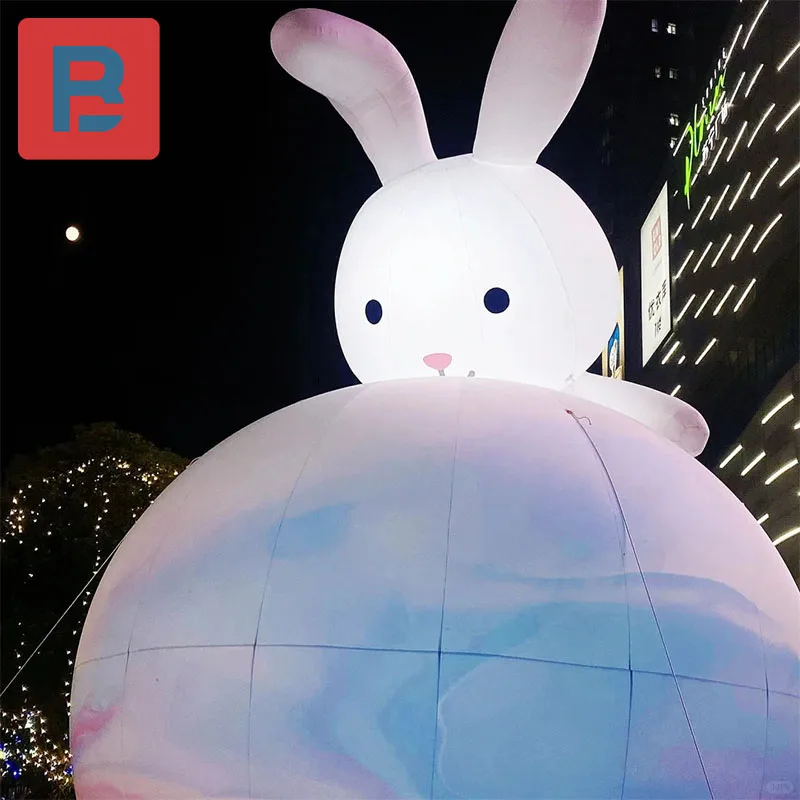 Bola De Coelho Inflável Gigante, adereços Chineses Do Festival Do Meio-Outono, decoração Do Shopping, iluminação Do Palco De Bar