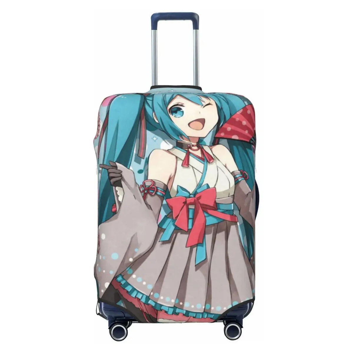 カスタム初音ミク-vocaloid-ロックアニメスーツケースカバー弾性旅行荷物カバー-18-32-インチ用