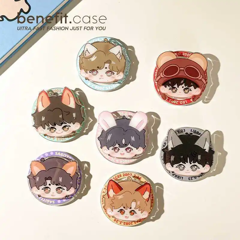 TNT Magnetic phone stand Acrylic Phone Holder MAJIAQI DINGCHENGXIN SONGYAXUAN Cartoon Keychain LIUYAOWEN Fans Collection Gifts