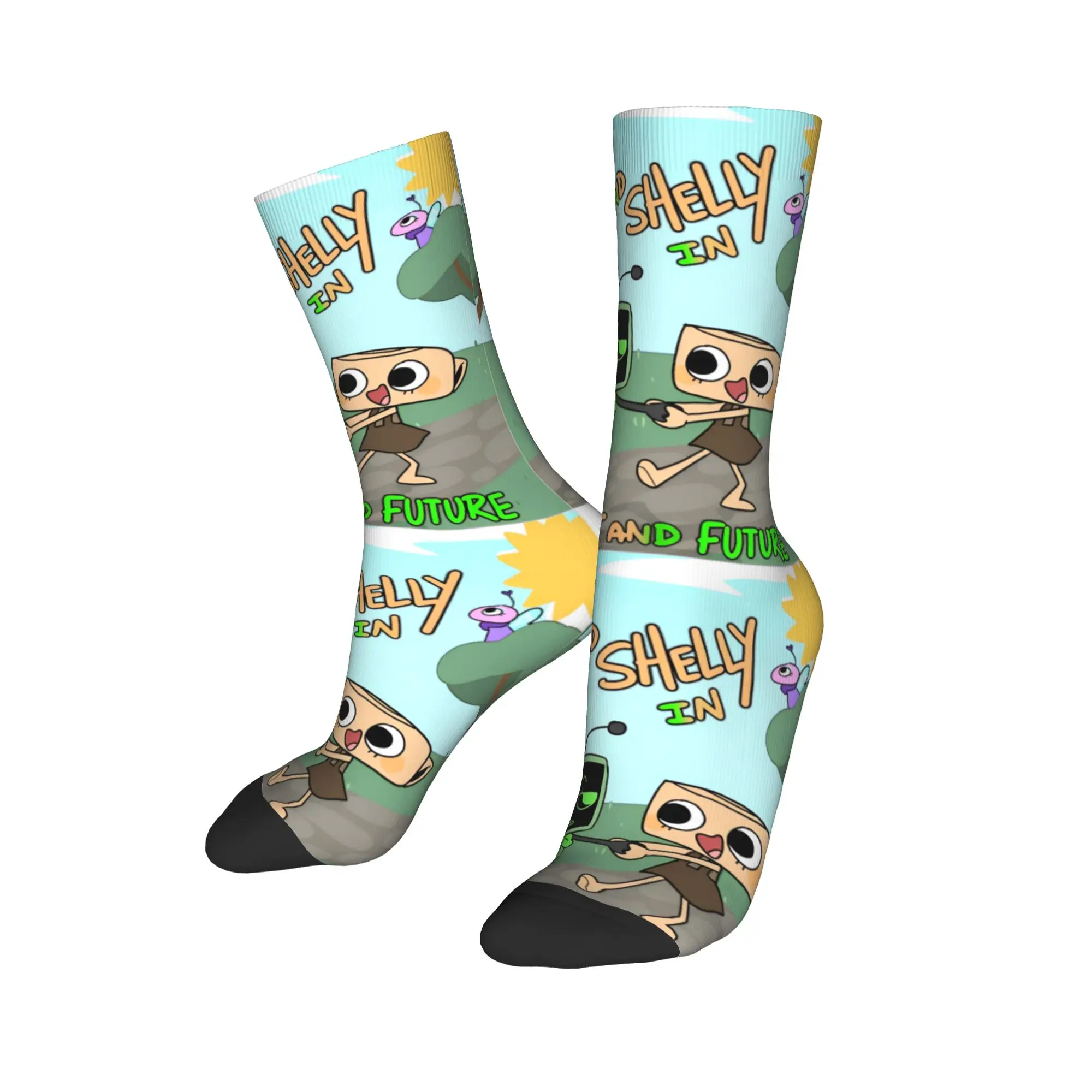 

Красочные носки для скейтборда с плакатом Dandys World, полиэстеровые носки средней длины для унисекс, дышащие