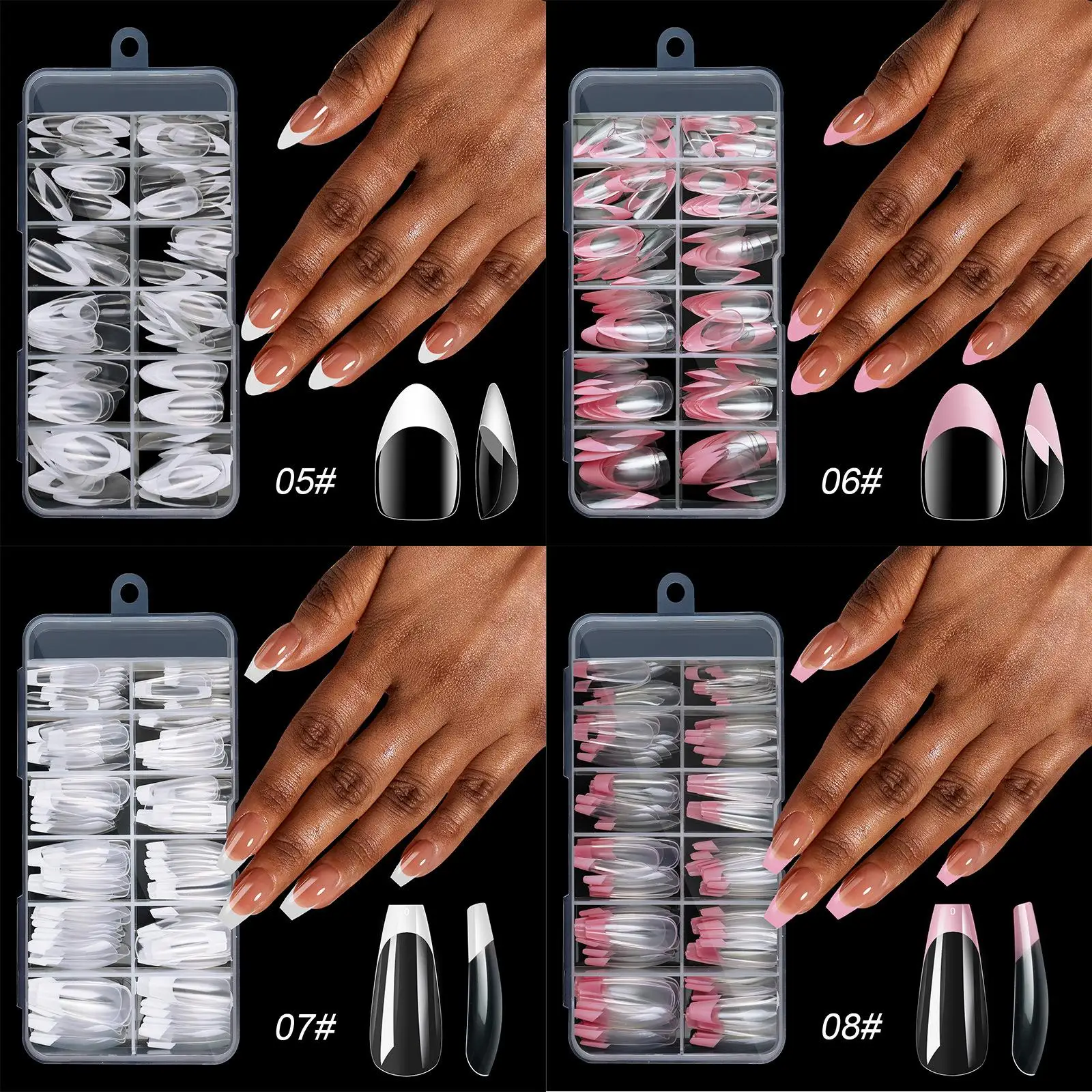

Adorable Multi-Color Ballet Pointe Wearable Nail Tips Medium Length Detachable Beautiful Nail Art Tools from Other Origin