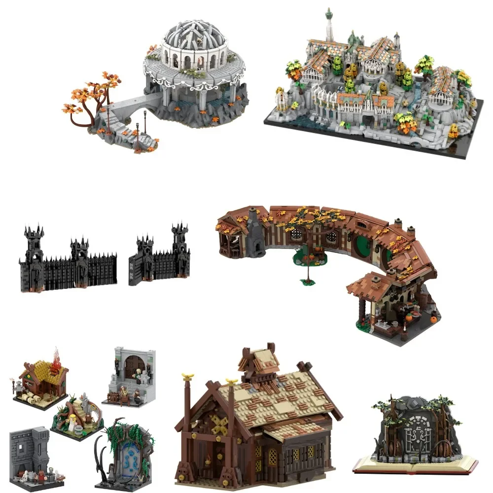 Gobricks MOC Movie The Ringss The White Council Building Blocks Model The Green Dragon Inn Bricks LOTRs Black Gate Toy Kids Gift