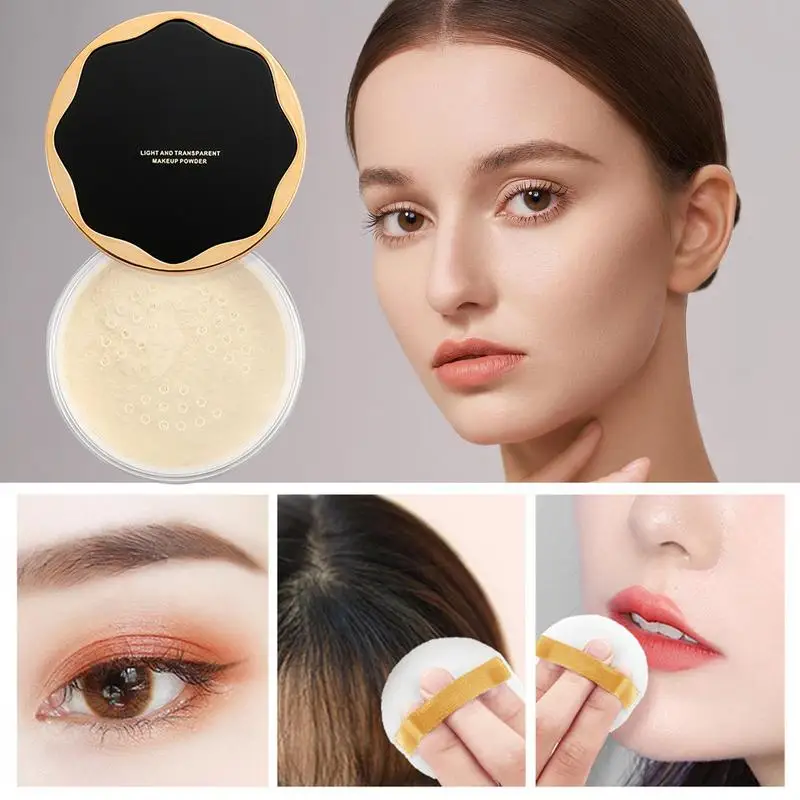 Polvere di finitura pressata opaca polvere fissante leggera per il controllo dell'olio per tutti i toni della pelle copre linee sottili e imperfezioni rende