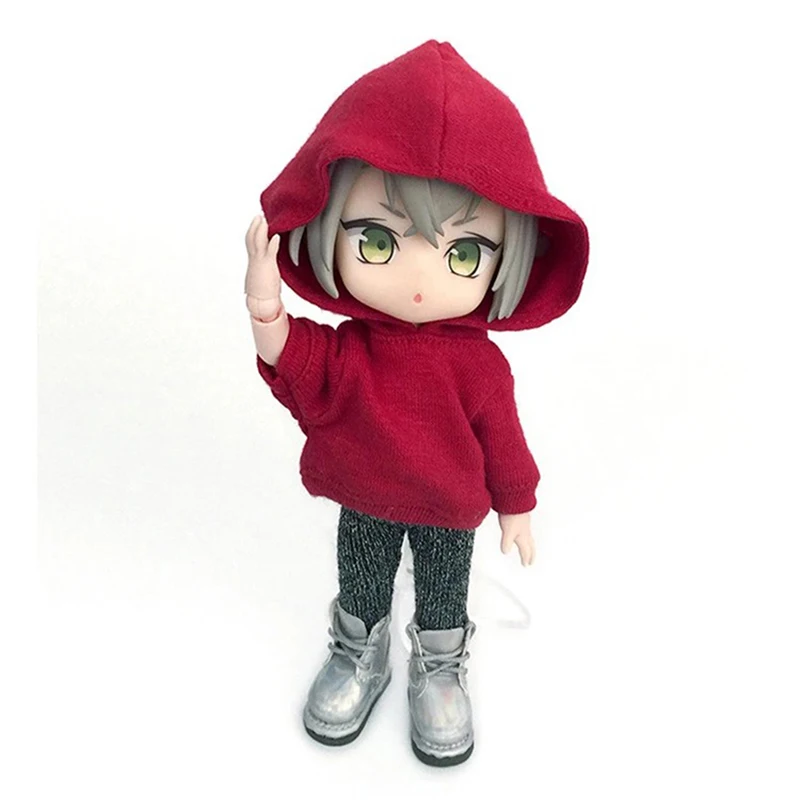 Ob11 boneca pano moda casual topo obitsu 11 acessórios camisola com capuz multicolorido listrado roupas for1/12 bjd gsc dod bonecas