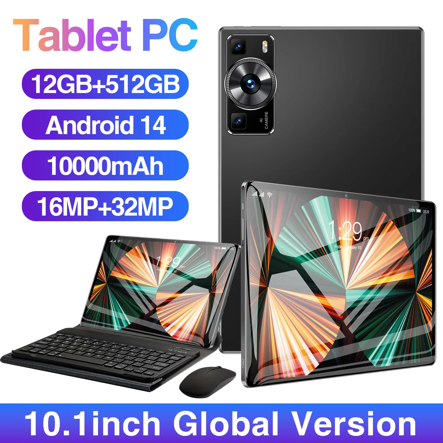 Global Edition P60 Pro Tablet Android 13 16GB+1TB 11-inch Bluetooth5.0 5G WIFI 16MP+32MP Sanpdragon870 Dual SIM Dual-Hold Tablet