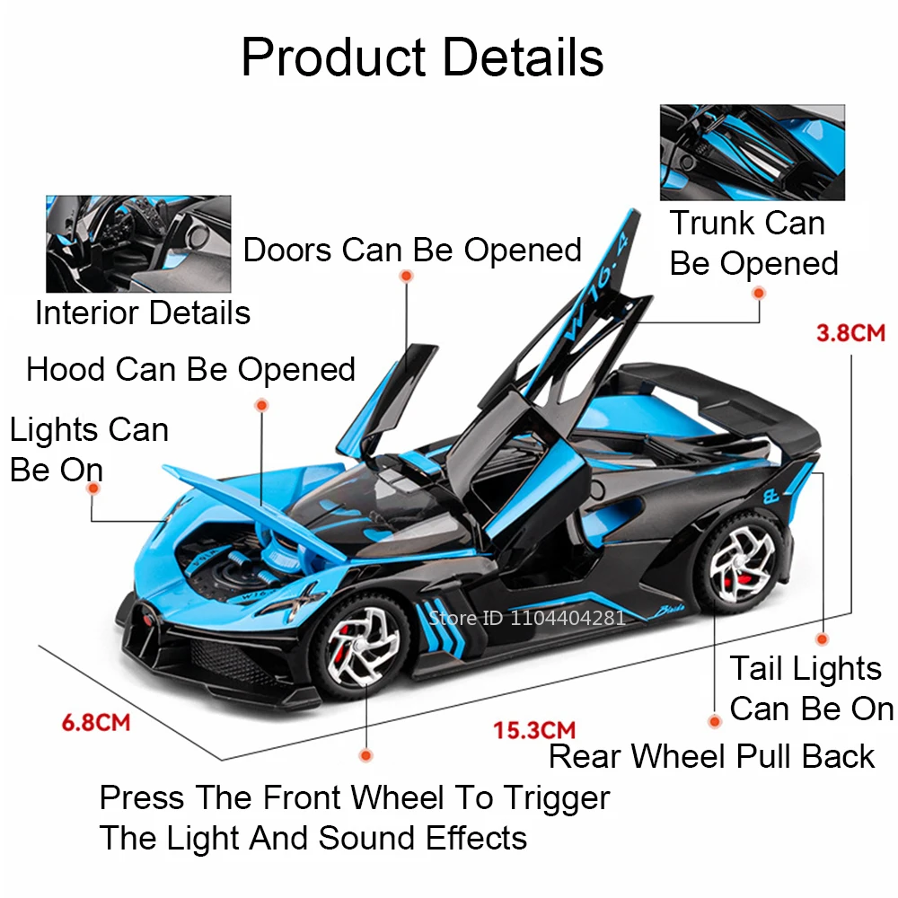 Scala 1:32 Bolide DIVO Modelli Giocattoli Pressofuso In Lega Porte Auto Aperte Veicoli In Miniatura Suono Luce Tirare Indietro Auto Ornamenti di Moda