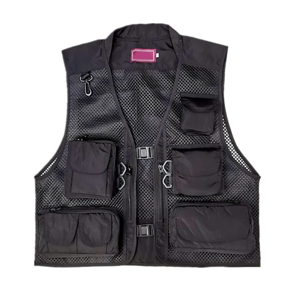 

For Daily Use For Fishing Mesh Sleeveless Jacket Fishing Jacket Travel V-neck Slight Stretch Solid Color Spring Summer Autumn