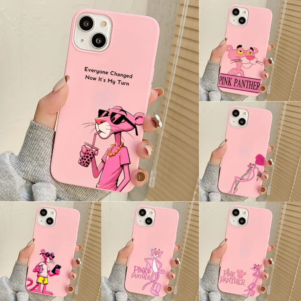 P-pink P-panther-pp Cartoon Phone Case For Iphone 11 13 14 Pro Max X Xr Xs Max Se2020 12mini Pink Cover Case