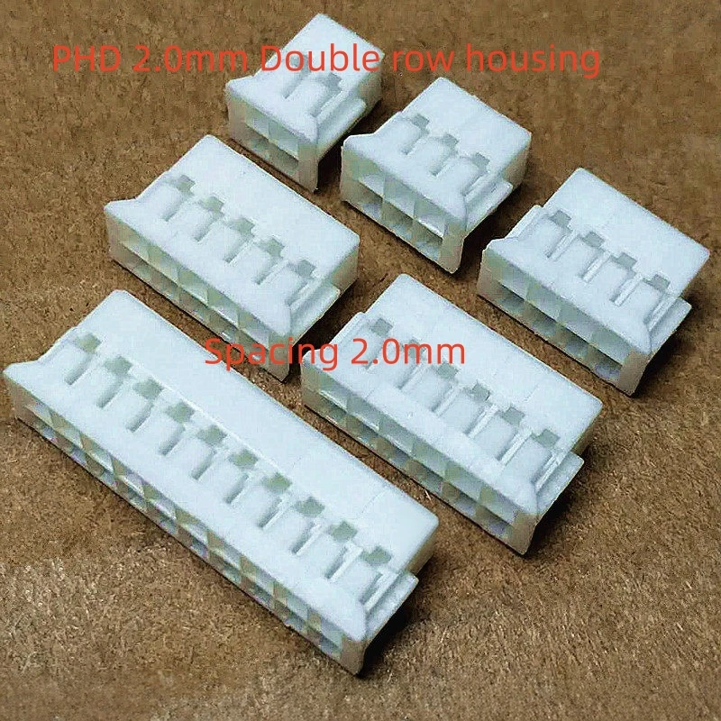 20pcs Lot PHD 2.0MM Double Row Connector Housing 2X2/3/4/5/6/7/8/9/10/11/12/13/14/15/16/20pin PHD2.0 Connector