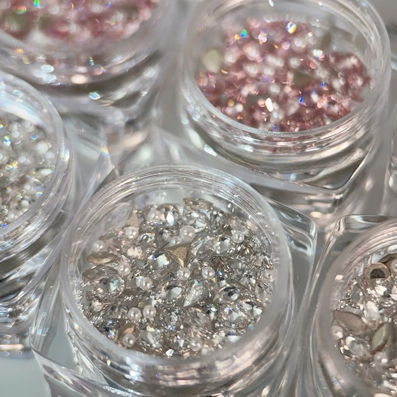 100PCS 3D Mini Zircon เล็บ Art Rhinestone คริสตัลเพชรอุปกรณ์เสริมสําหรับ Glitter อุปกรณ์แต่งเล็บวัสดุตกแต่งเล็บ