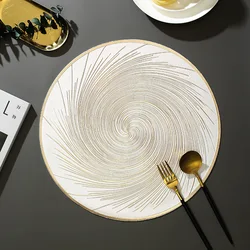 6/4pcs New PVC Waterproof Placemats Versatile Hotel Home Dining Table Insulation Mat Circular Dining Table Decor Mat Ins Coaster