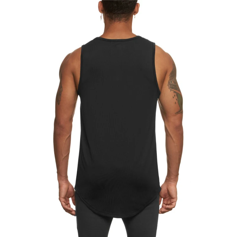 Summer Men Fashion Mesh Sleeveless Vest Elastic Sports Fitness Close Fitting Running Marathon Singlets Sportswear Tank Top men