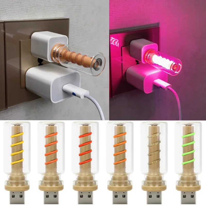 

Автомобильная USB LED лампа с сенсорным диммером, спиральная, романтическая, для ночного освещения, кемпинга, декоративная LED подсветка