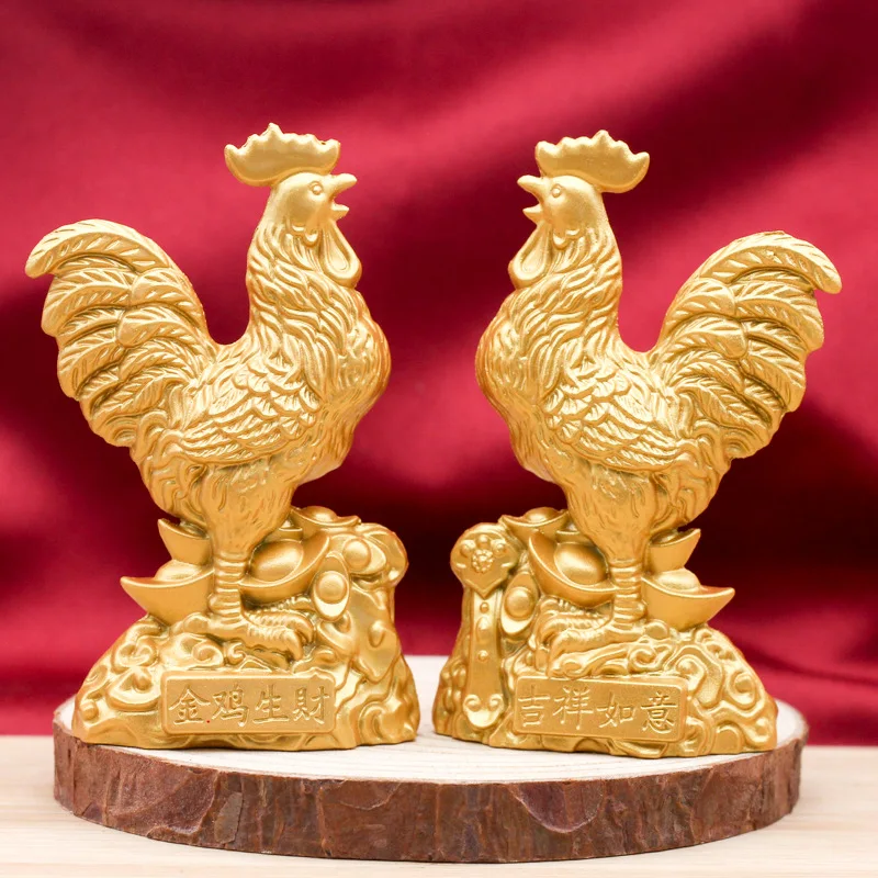 Wholesale Two Pieces Price Factory GOLDEN ROOSTER Chinese Zodiac of Rooster Crafts Home Fortune GOLDEN ROOSTER Fortune Creative