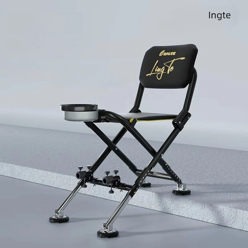 

Folding Fishing Chair 2026, Scratch-Proof & Anti-Rust, Height Adjustable All-Terrain Stool for River Bank Camping Fishing