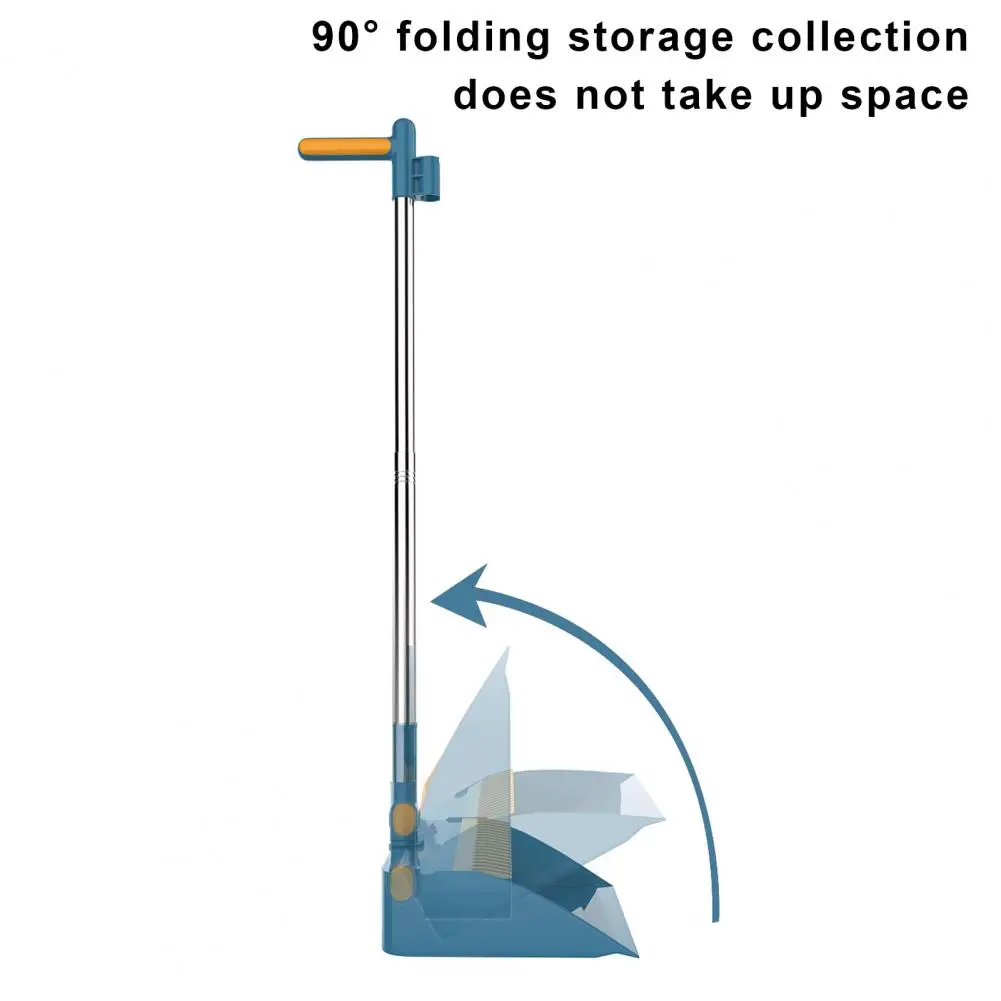 Long Handle Broom With Dustpan Set 180-Degree Angle Adjustment Stiff Bristles Buckle Type Broom Dustpan Set With Scraping Teeth
