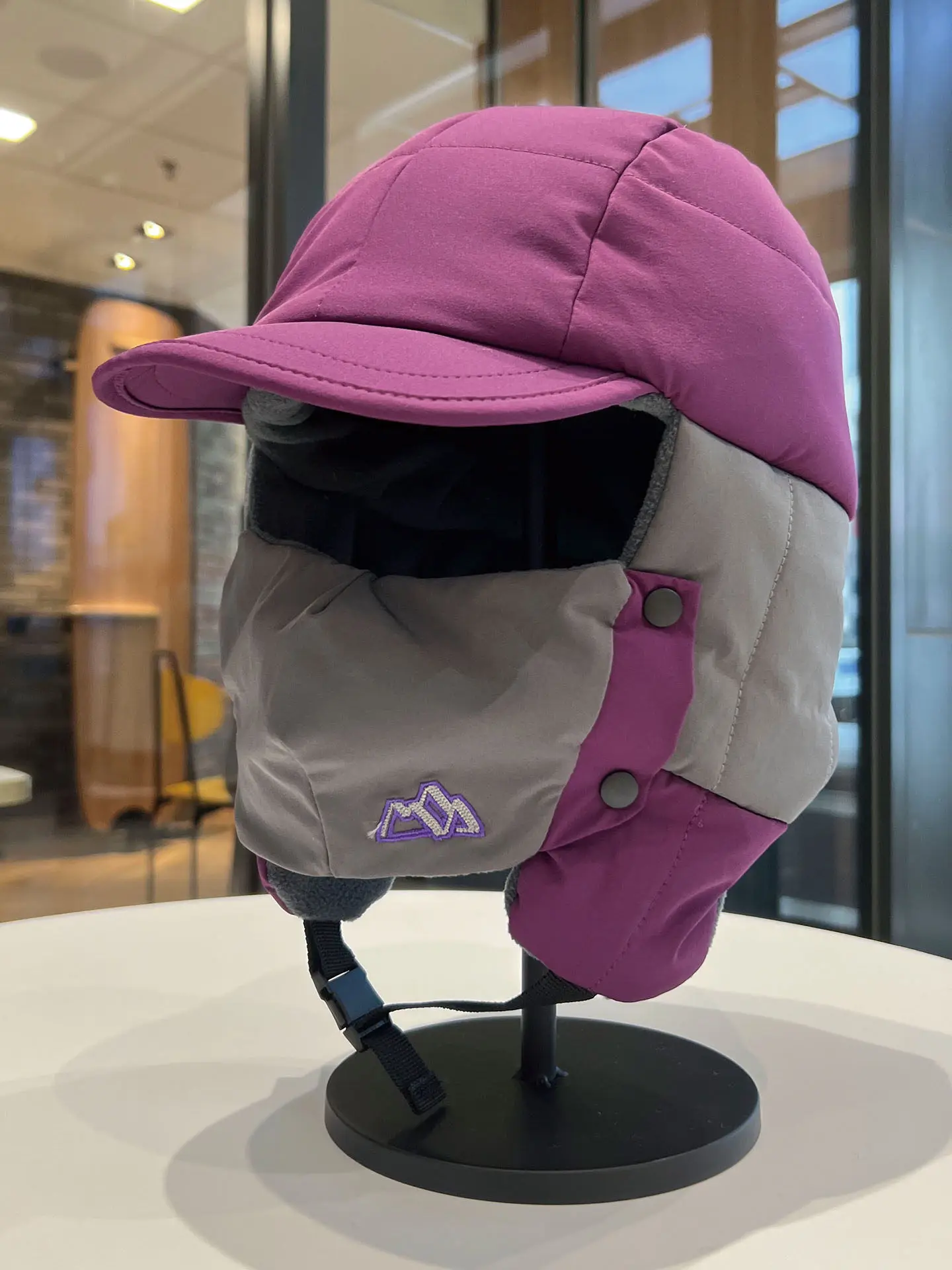 Winter Trapper Hat With Detachable Face Mask Fleece Lined Windproof Cotton Cold Proof Cycling Bomber Cap for Men Women