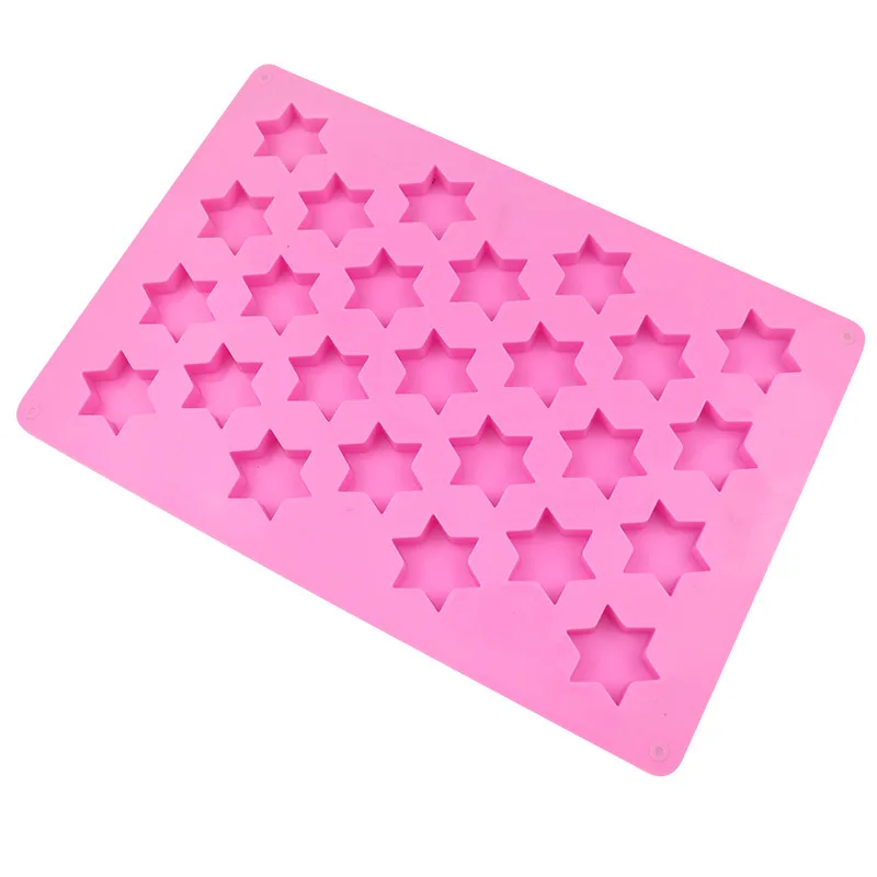 Silicone 25 holes Five-Pointed Star Chocolate Mold Cake Decoration Kitchen Bakeware Handmade DIY Cake Tools m221