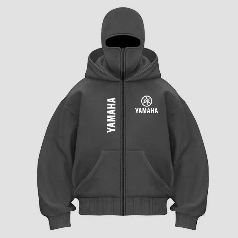 Men's Winter Autumn Fleece Balaclava Double Hooded Pullover With Zipper And Large Pocket Jacket For Outdoor Leisure & Sportswear