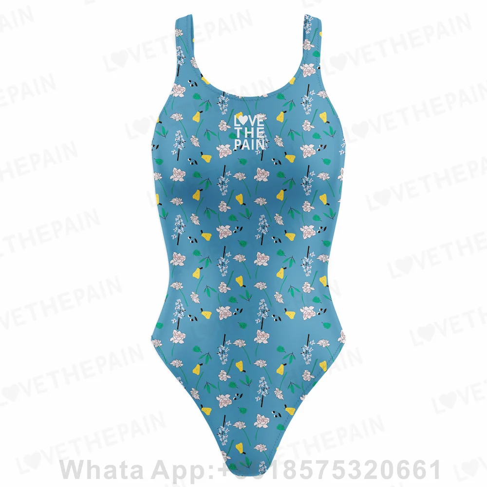 Love The Pain Sports One Piece Swimsuits For Women 2022 New Training Bodysuit Sexy Bathing Suit Monokini Beach Wear Swimwear