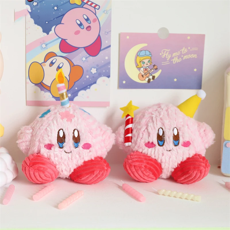 Kawaii Kirby Plush Toys Cartoon Birthday Star Kirby DIY Birthday Cake Decoration Desktop Kawaii Accessories Juguetes Para  Niños